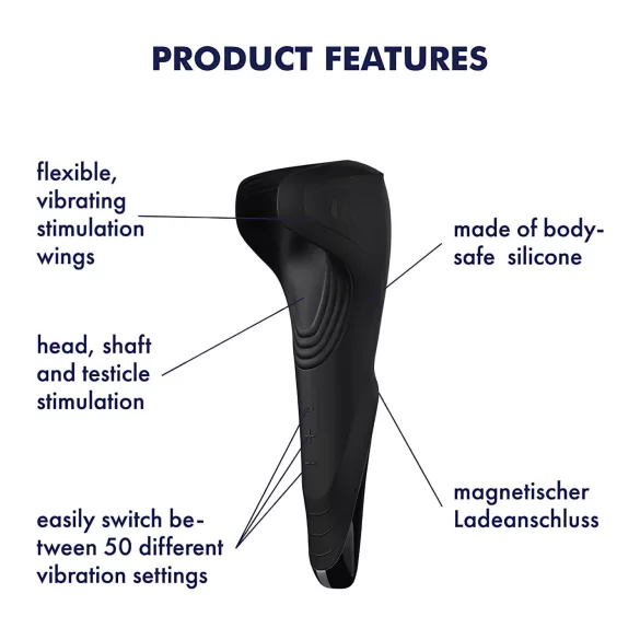 Satisfyer Men Wand - vibratoare gland penian reîncărcabil, impermeabil, negru