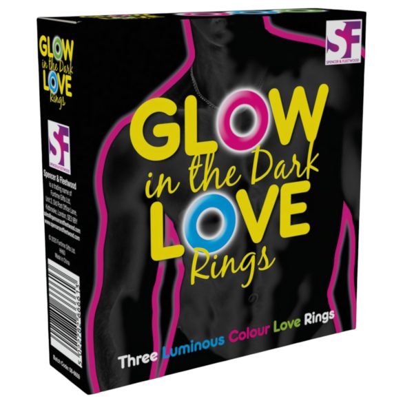Love Rings - set de inele pentru penis fosforescente (3 piese)