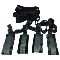 S&M - set bondage pentru pat - curele imobilizare - negru