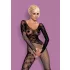 Obsessive - body din plasă cu mâneci lungi și model floral - negru S-L