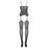 Obsessive G310 - set lingerie plasă cu buline - negru (S-L)