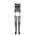 Obsessive G310 - set lingerie plasă cu buline - negru (S-L)