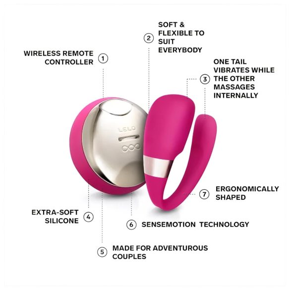 LELO Tiani 3 - vibrator pentru cupluri - silicon - roz