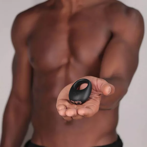 Je Joue Mio - inel vibrator penis - reîncărcabil, impermeabil, negru