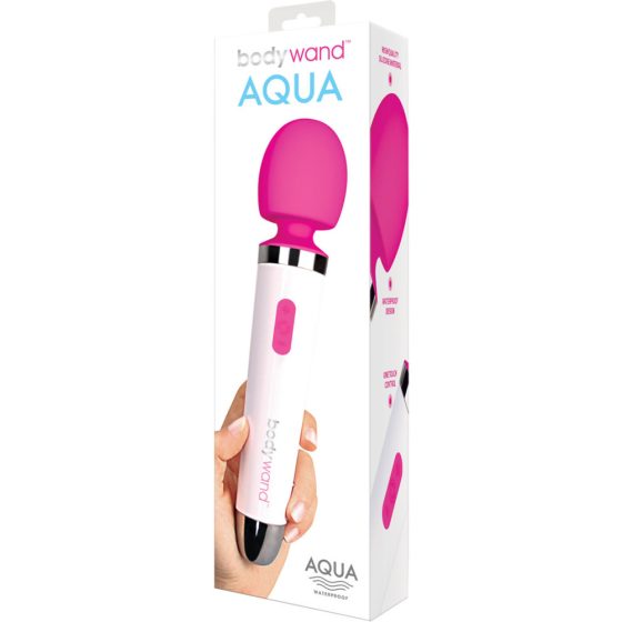 Bodywand Aqua Wand - vibrator de masaj rezistent la apă (alb-roz)