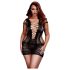 BACI Plus Size - rochie mini cu dantelă și mâneci scurte - negru (XL-XXL)