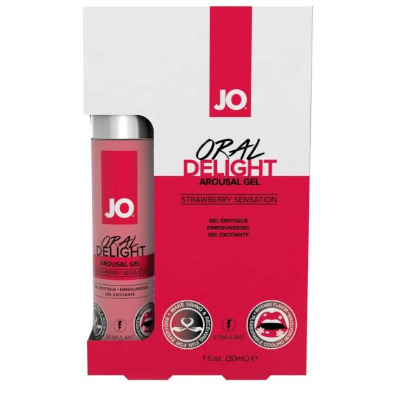 System JO Delight Oral - lubrifiant comestibil răcoritor - căpșună (30ml)