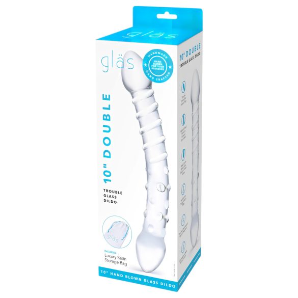 GLAS - dildo dublu din sticlă (transparent)