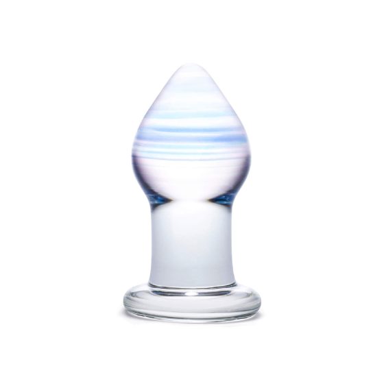 GLAS Amethyst Rain - dildo anal din sticlă (violet transparent)