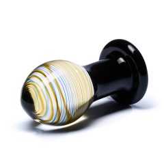 GLAS Galileo - dildo anal din sticlă (negru-auriu)