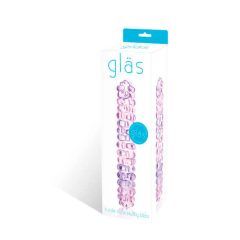 GLAS Nr. 94 - dildo din sticlă cu bile mici (roz)
