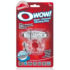 Screaming Owow - Inel pentru penis vibratil (transparent)