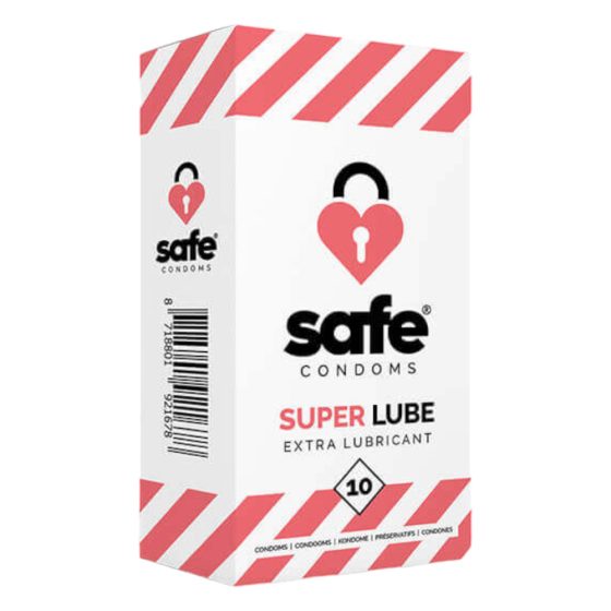 SAFE Super Lube - prezervative extra lubrifiate (10 bucăți)