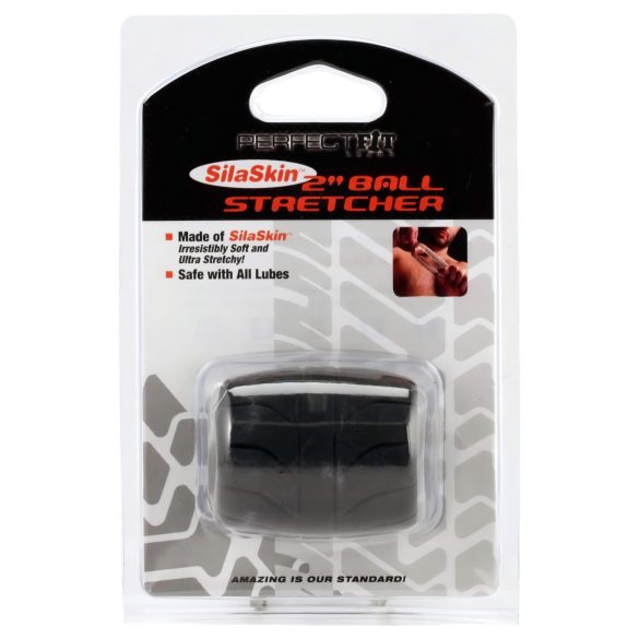 Inel și întinzător pentru testicule SilaSkin (negru)