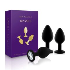 Rianne - Set cu 3 piese din silicon pentru anal (negru)