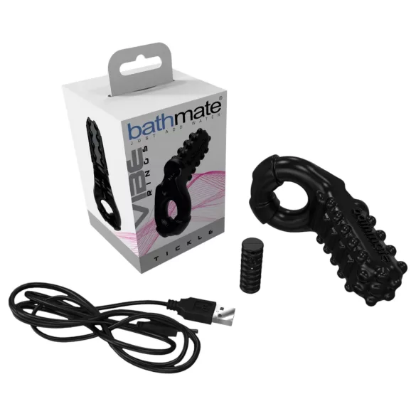Bathmate - inel vibrant pentru penis - stimulare intensă - silicon negru