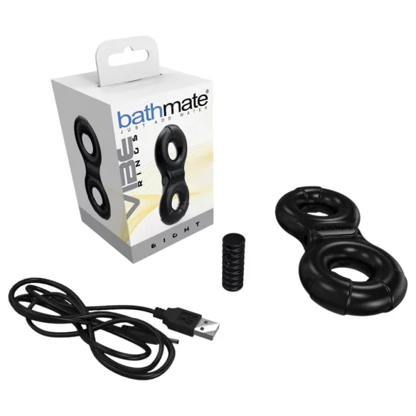 Bathmate Vibe Ring Eight - inel penian vibrator, cu acumulator (negru)