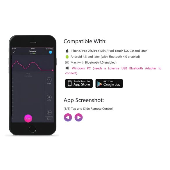 Lovense - Ou vibrator inteligent - control de la distanță - roz