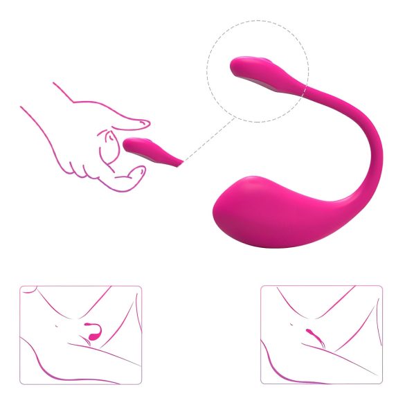 Lovense - Ou vibrator inteligent - control de la distanță - roz