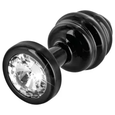 DIOGOL Anni - plug anal cu nervuri - negru - (3cm)
