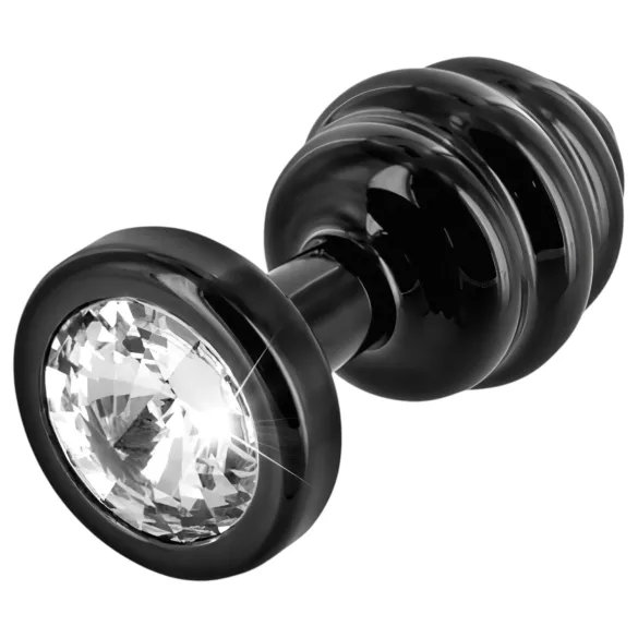 DIOGOL Anni - plug anal cu nervuri - negru - (3cm)
