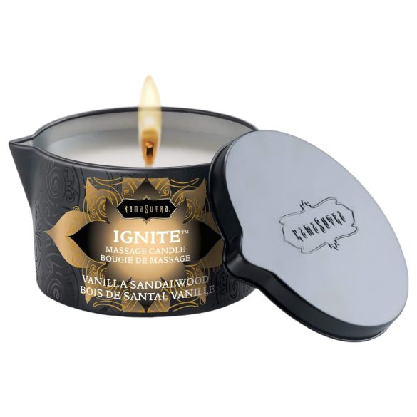Kama Sutra - lumânare de masaj vegană - vanilie-lemn de santal (170g)