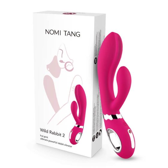 Nomi Tang Wild Rabbit 2 - vibrator cu punct G, cu braț pentru clitoris, cu acumulator (roz)
