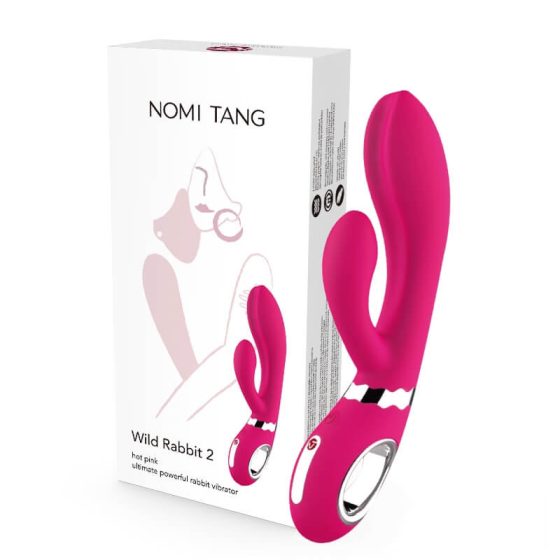 Nomi Tang Wild Rabbit 2 - vibrator cu punct G, cu braț pentru clitoris, cu acumulator (roz)