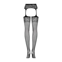   Obsessive S500 - Set de jartiere cu model floral - negru (S-L)