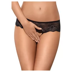 Obsessive - tanga deschis cu ștrasuri pentru femei - negru