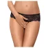 Obsessive - tanga deschis cu ștrasuri pentru femei - negru