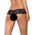 Obsessive - tanga deschis cu ștrasuri pentru femei - negru