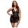 BACI Plus Size - babydoll cu dantelă și guler - negru (XL-XXL)