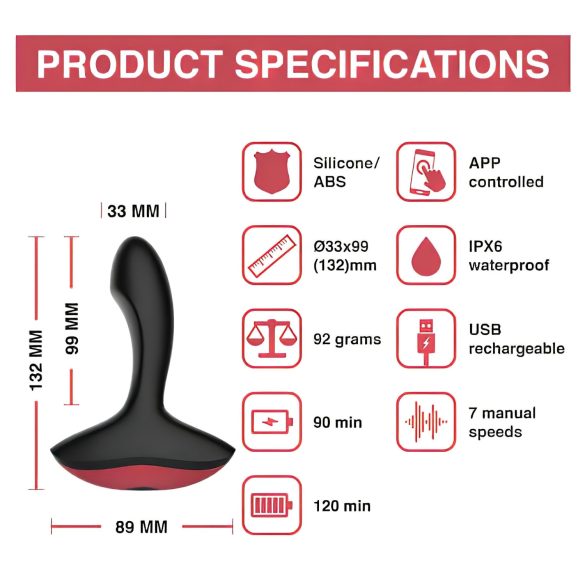 Magic Motion Solstice - vibrator pentru prostată inteligent, reîncărcabil