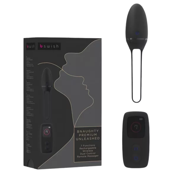 B SWISH Premium - ou vibrator portabil cu acumulator, cu telecomandă radio (negru)