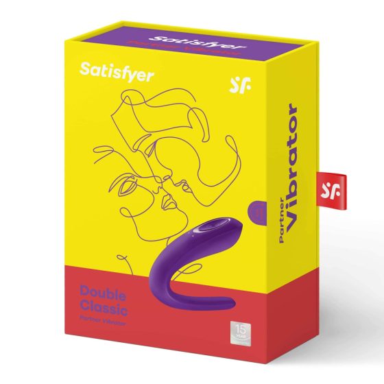 Satisfyer Double Classic - vibrator cuplu rezistent la apă, reîncărcabil (violet)