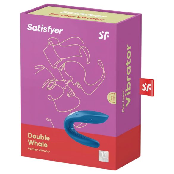 Satisfyer Double Whale - vibrator pentru cuplu cu 2 motoare - albastru