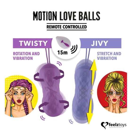 FEELZTOYS Twisty - ou vibrator rotativ, rezistent la apă, cu radio (violet)