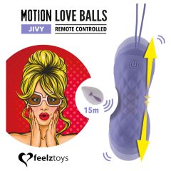   FEELZTOYS Jivy - oul vibrator cu baterie, radio, rezistent la apă, împingător (violet)