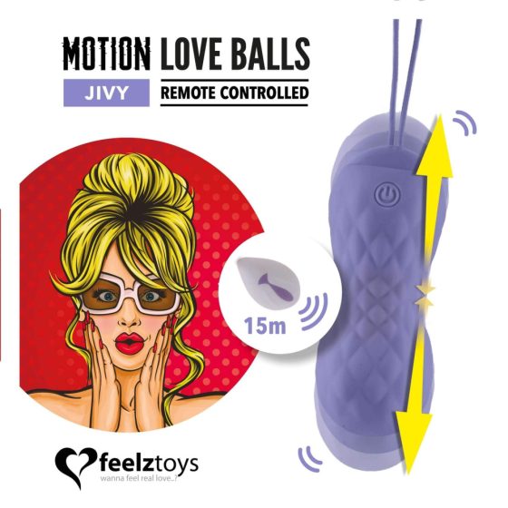 FEELZTOYS Jivy - ou vibratoare pulstive, radiocomandate, rezistente la apă, cu acumulator (violet)