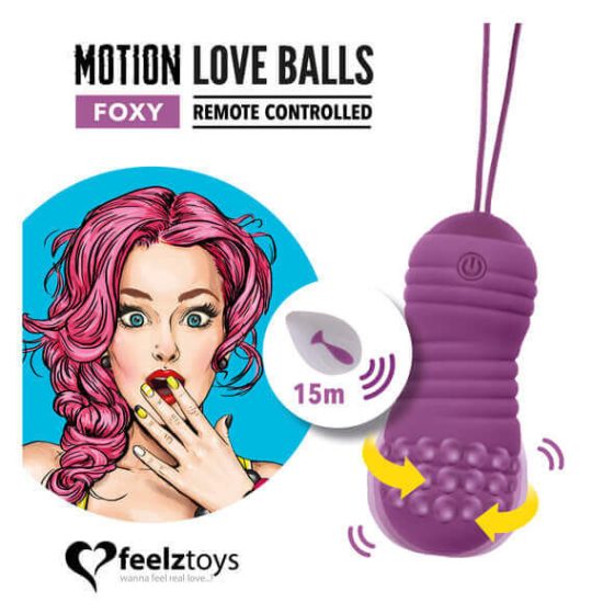FEELZTOYS Foxy - Ou vibratoare radio, impermeabile și reîncărcabile (lilă)