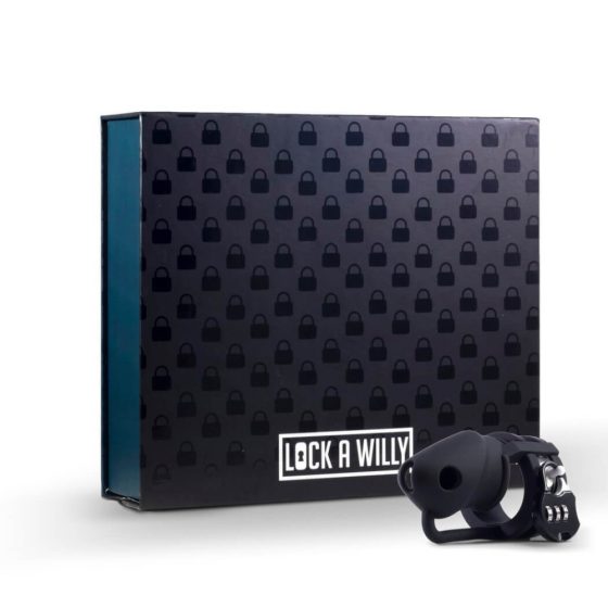 LOCK A WILLY - cușcă pentru penis din silicon cu lacăt (negru)
