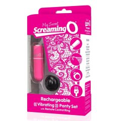   Set Screaming O Panty - tanga cu vibrație acționată de radio, cu acumulator (roz) S-L