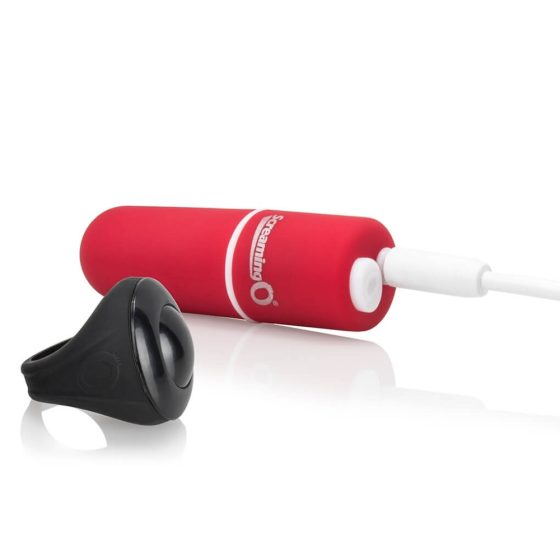 Screaming O Panty Set - vibrátor cu acumulator și cu telecomandă, în chiloți roșii - roșu (S-L)