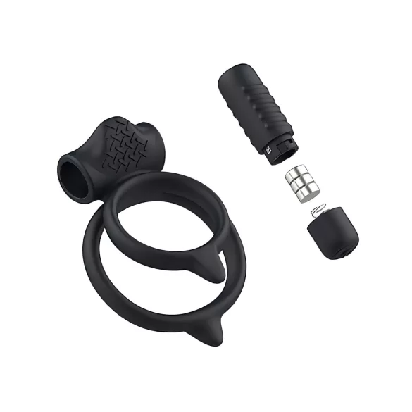 B SWISH Bcharmed DUO - inel vibratoare penis - silicon negru