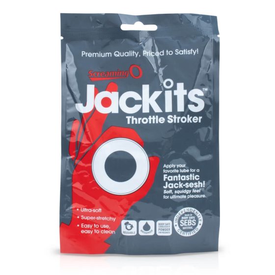 Screaming Jackits - masturbator, inel pentru testicule și extensibil (transparent)
