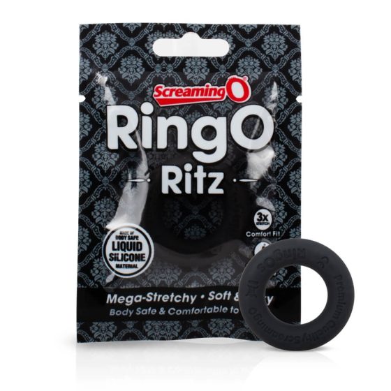 Screaming O Ritz - inel de penis din silicon (negru)