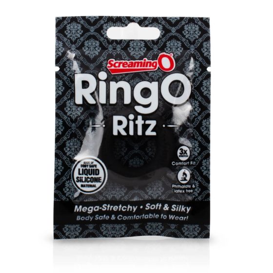 Screaming O Ritz - inel de penis din silicon (negru)
