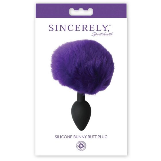 Sportsheets Sincerely - dildo anal de silicon cu coadă de iepure (violet)