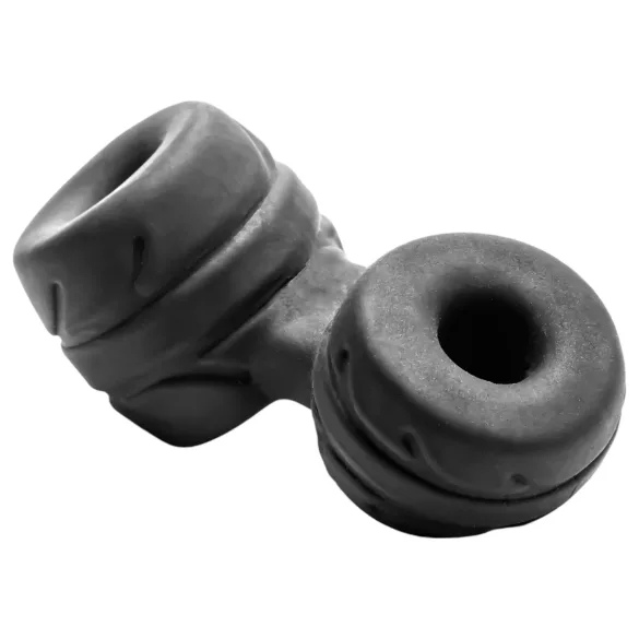 SilaSkin - inel pentru penis și testicule - extensie - silicon negru